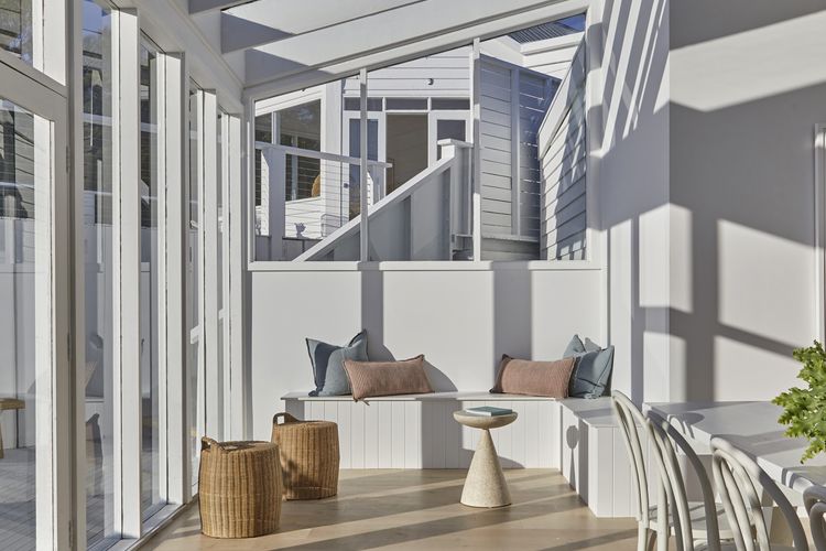 Seating nook in the sun room 