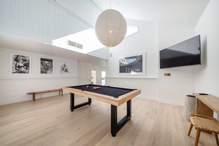 Pool table and smart tv 