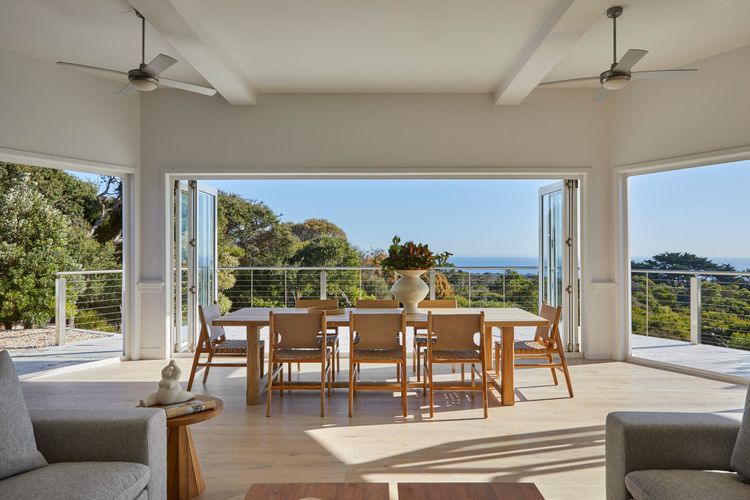 Formal dining in the living room 