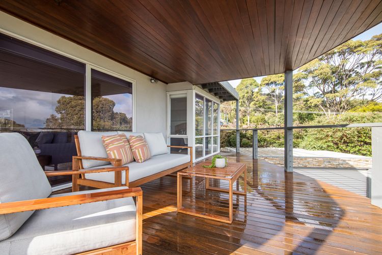 Front balcony with bay views
