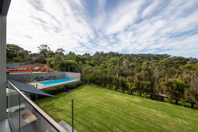 Solar heated pool with garden 
