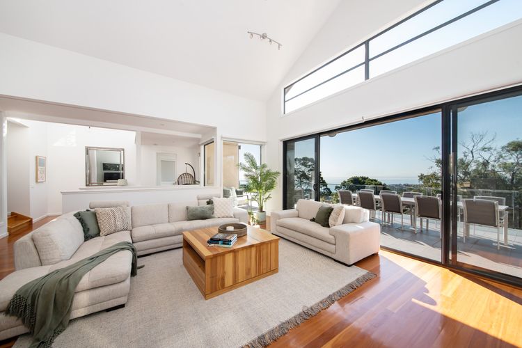 Main living with a view and gas fireplace 
