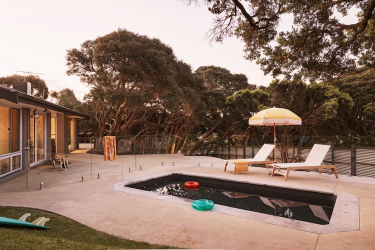 Pool side sunloungers 