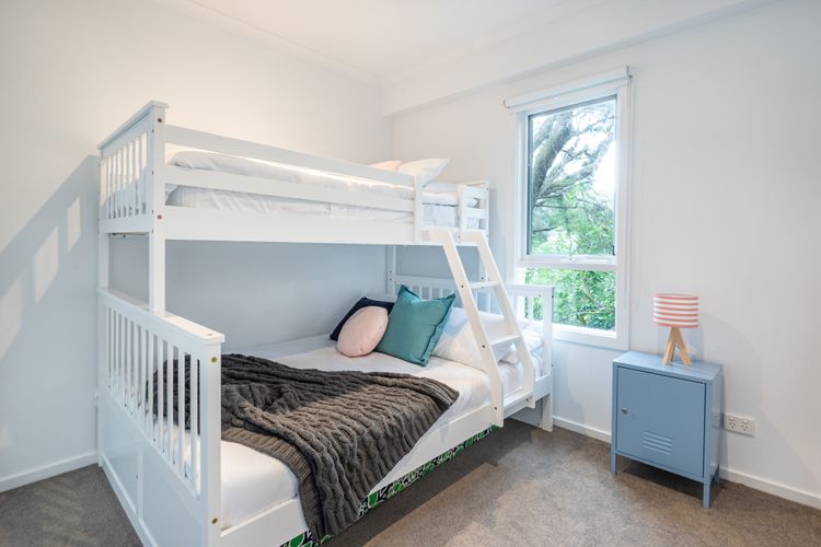 Bedroom three with tri-bunk and single matress
