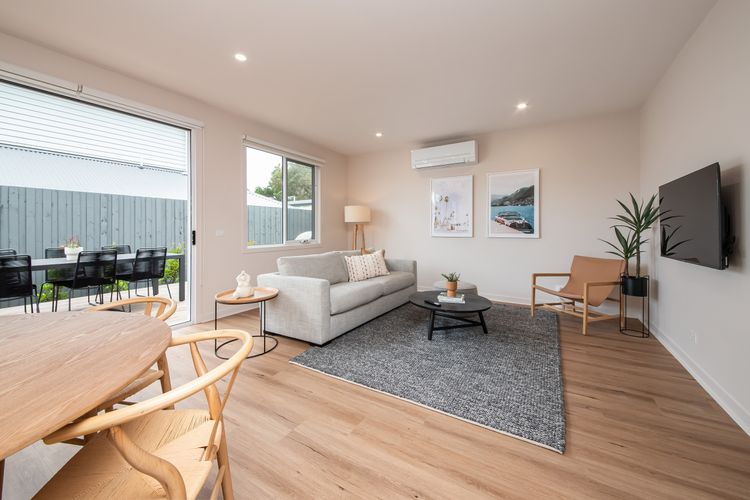 Open plan living, dining and outdoor dining area