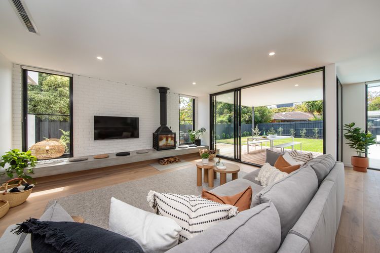 Living leading out to large outdoor space