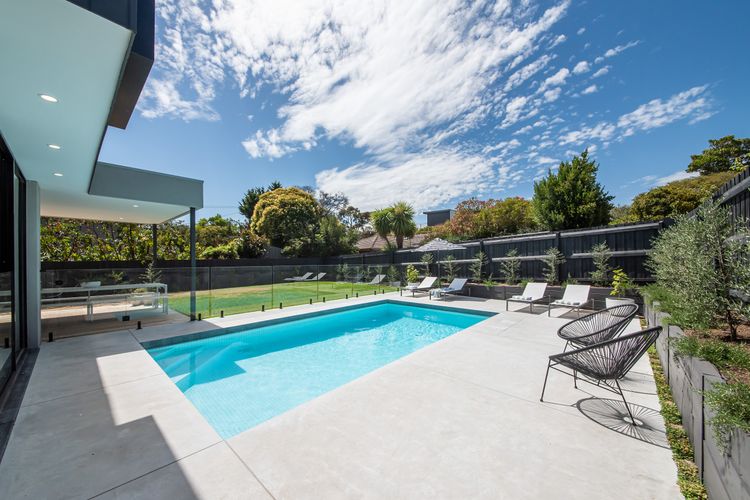 Solar heated family pool