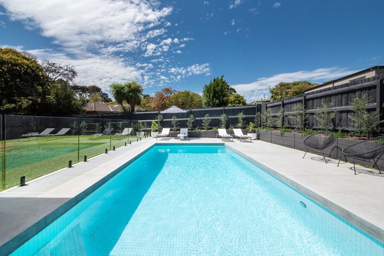Poolside sunlounges 