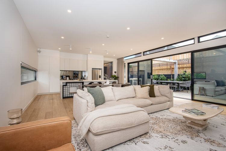 Open plan kitchen, dining and TV area