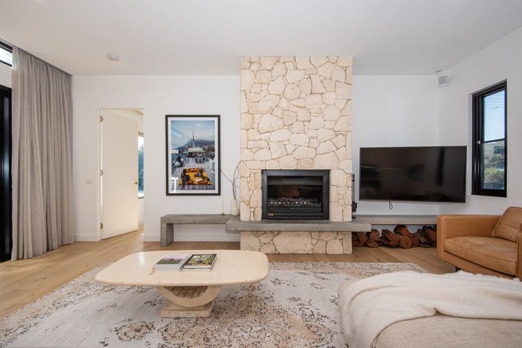 TV area with fireplace 