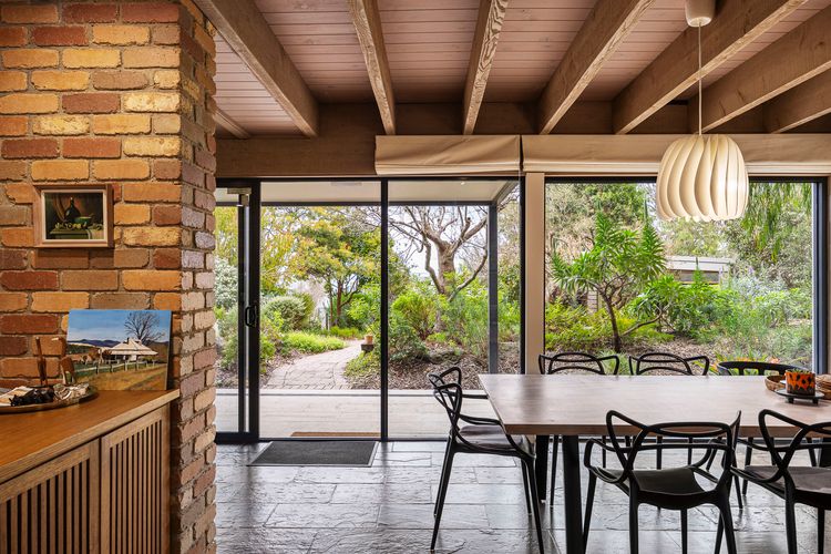 Dining table with garden view