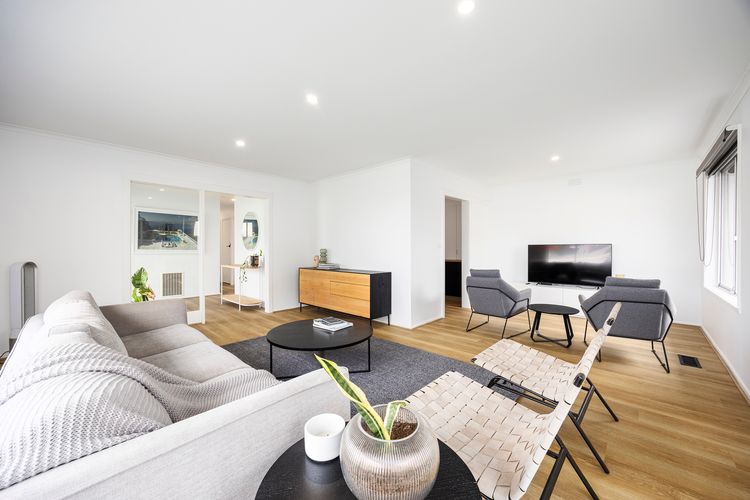 Living room and sitting area with smart TV