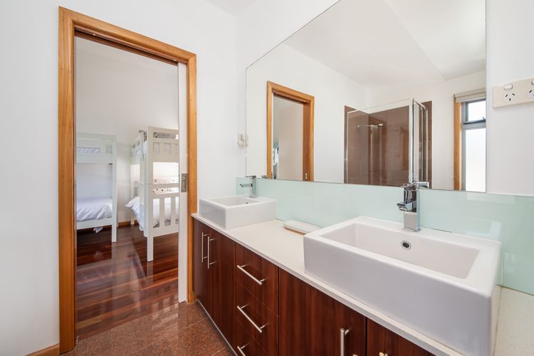 main bathroom through to bunk room