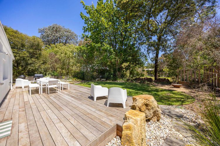 Backyard with BBQ and seating area 