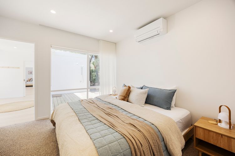 Bedroom 1 with King Bed and own split AC unit 