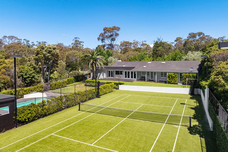 Stunning tennis court, solar heated pool and secure yard