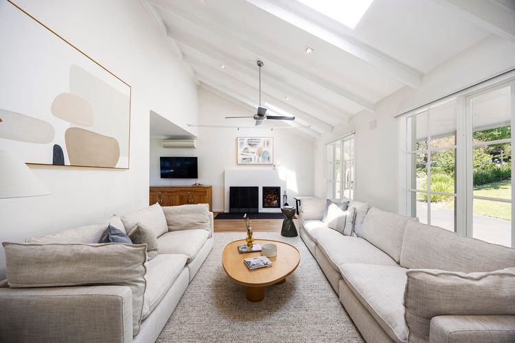 Main living area with fireplace for the cooler months