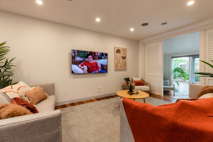 Living area with smart tv