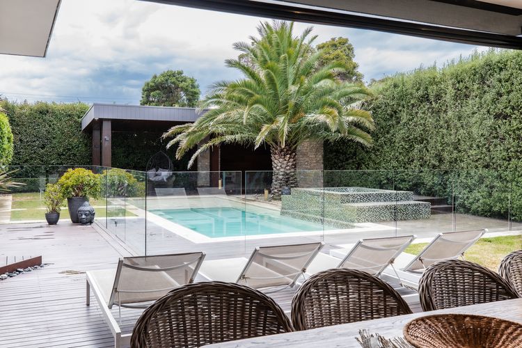 Relax by the pool, spacious seating area