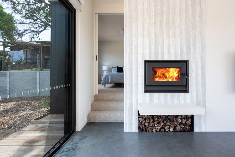 Built-in open fireplace