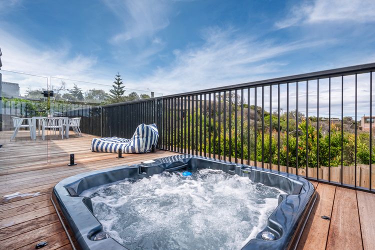 Back deck spa with views