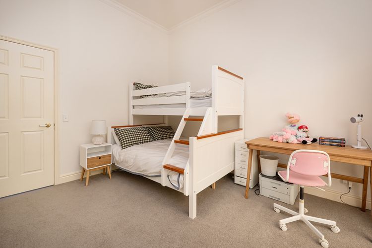 Fourht bedroom with double bunk and single above