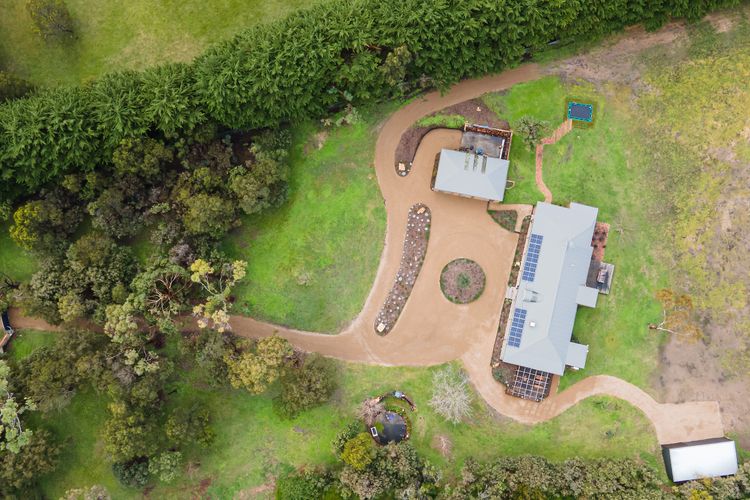Aerial view of our beautiful house.