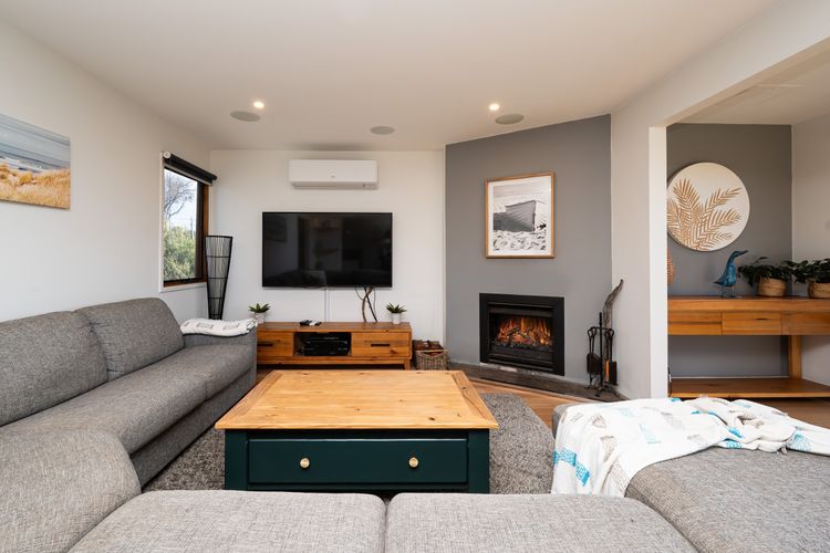 Gas fireplace for the cooler months 