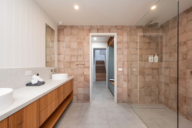Family bathroom with shower and bath 