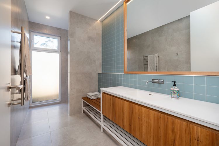 Upstairs Modern bathroom