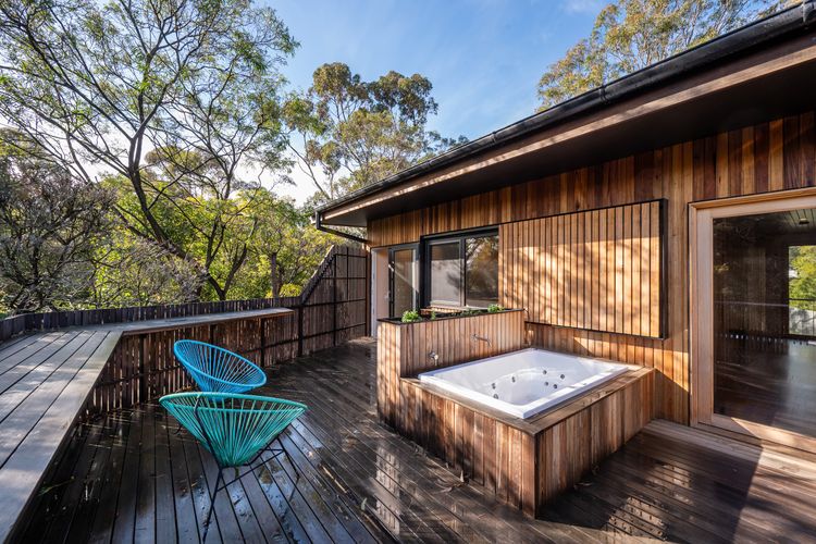 spa bath on back balcony