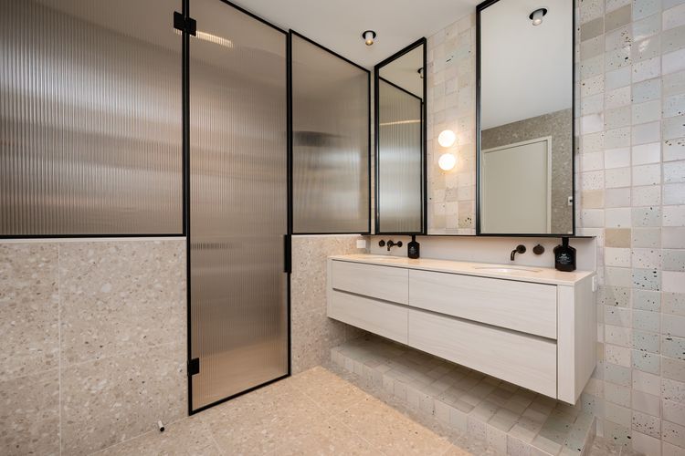 large shower in main bathroom