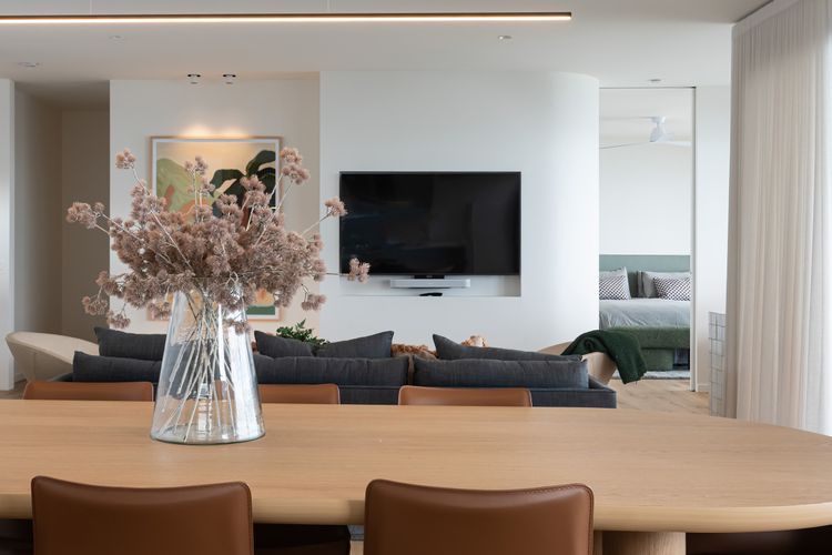Lounge area with smart TV