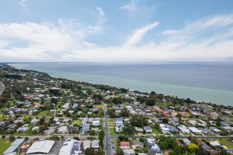 Stunning aerial view of Dromana beach