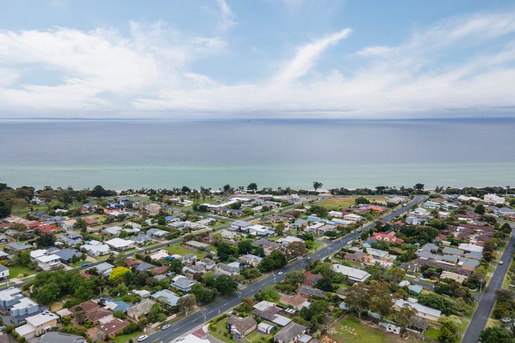 Stunning aerial view of Dromana beach