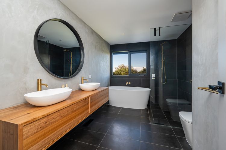 Main Bathroom with bath and shower