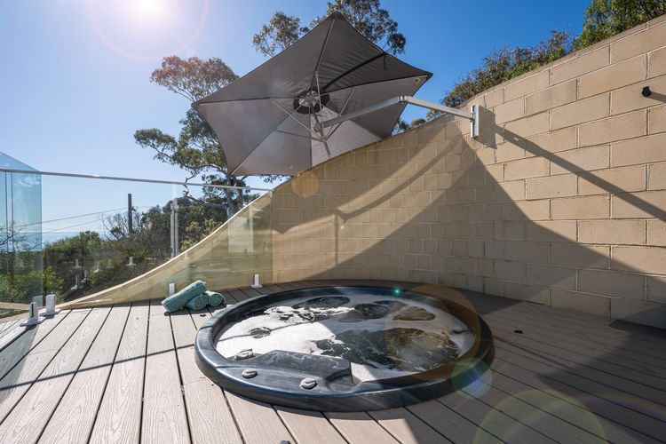 Gas heated spa with an incredible view