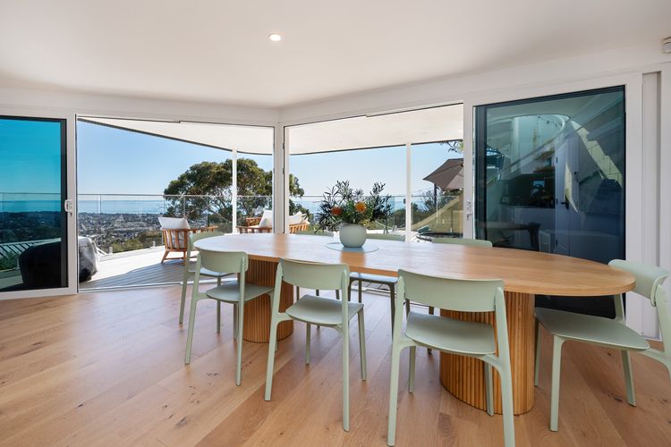 Dining with a view, leading out to the terrace with gas heated spa