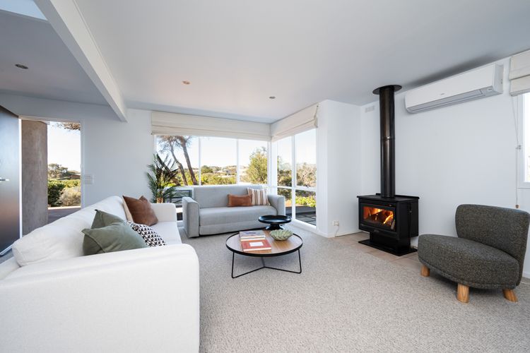 Living with fireplace
