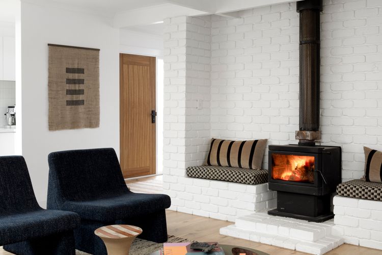 Lounge area with a cosy fireplace
