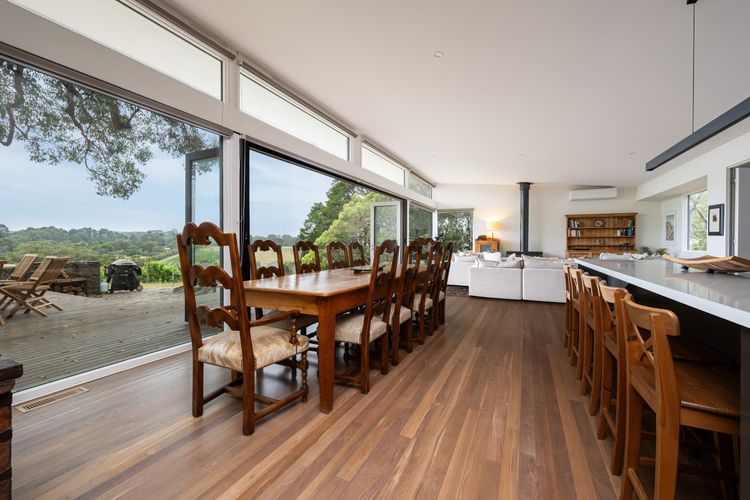 Dining area with fold out doors to bring the outdoors in 