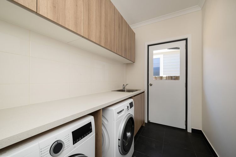 Washer and Dryer in the laundry area 