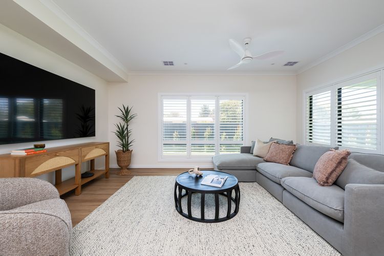 Enjoy this huge smart TV screen in the living area 