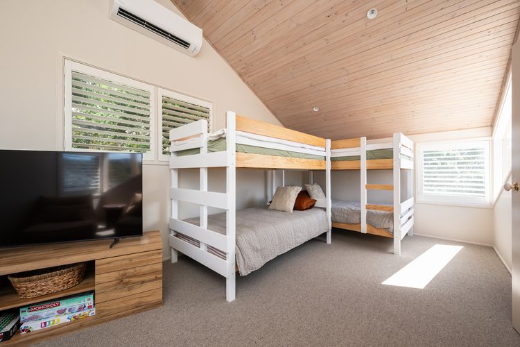 Bedroom with two bunk beds