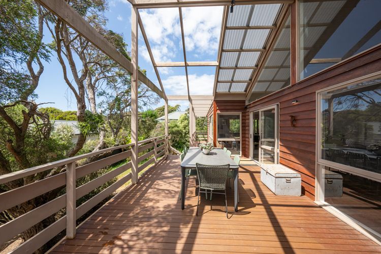 Balcony with outdoor dining area 