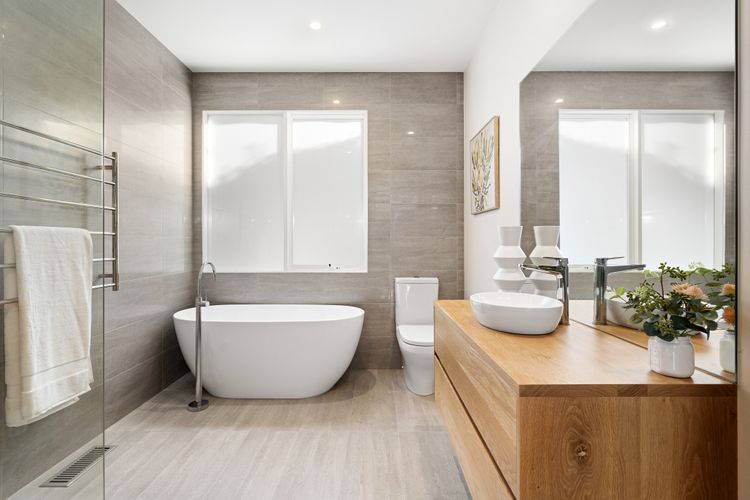 Full bathroom with tub 