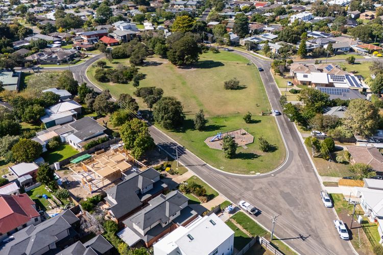 Playground and separate off leash park across the road
