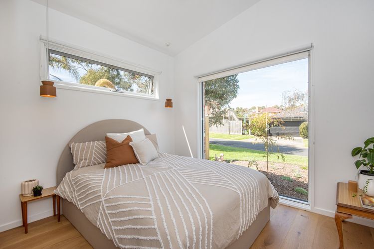Bedroom one with queen bed 