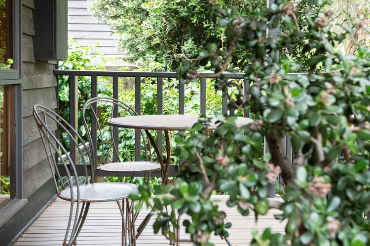 Leafy green front porch