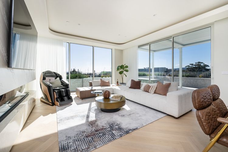 Living room with a smart TV